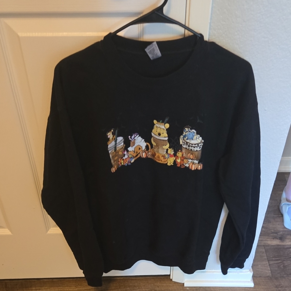 Gildan Black Crew Neck Sweater with Bear Design